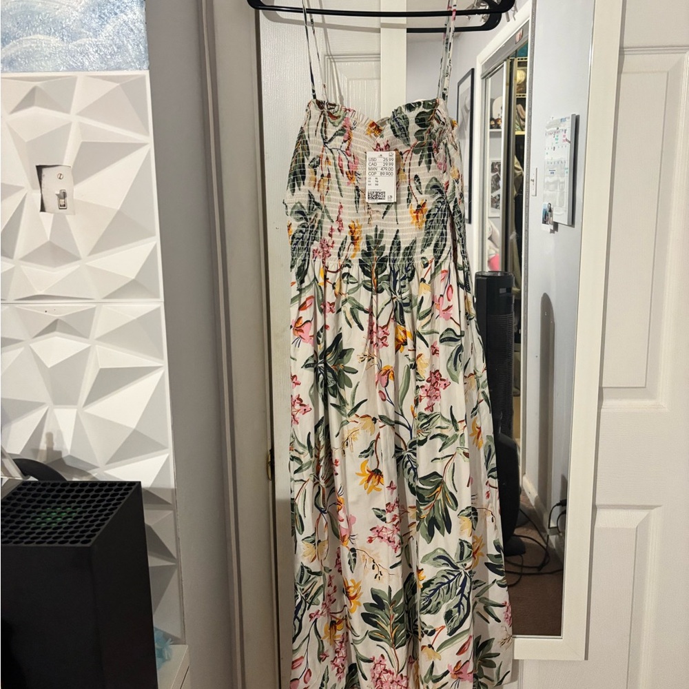 H&M Floral Maxi Dress with Spaghetti Straps